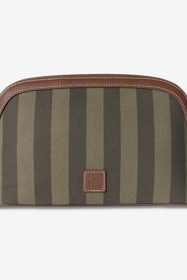 Cosmetic Pouch Large Green Stripe