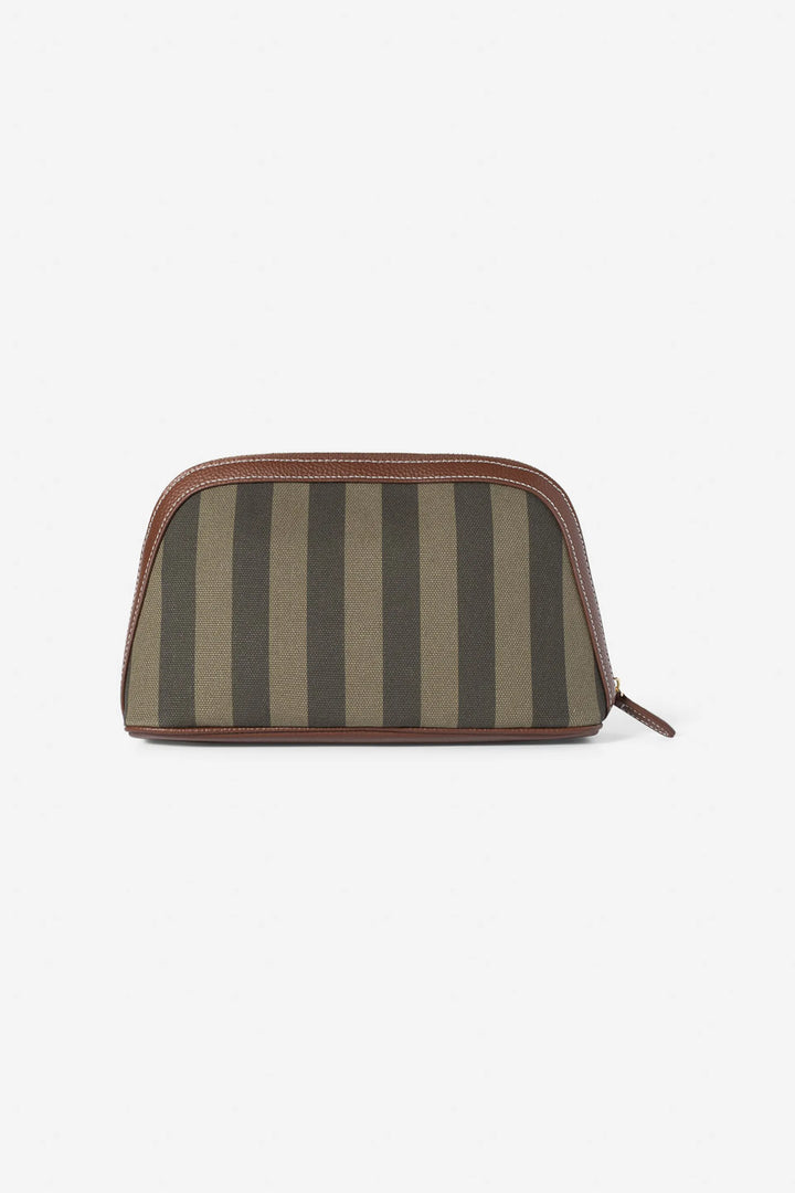 Cosmetic Pouch Large Green Stripe