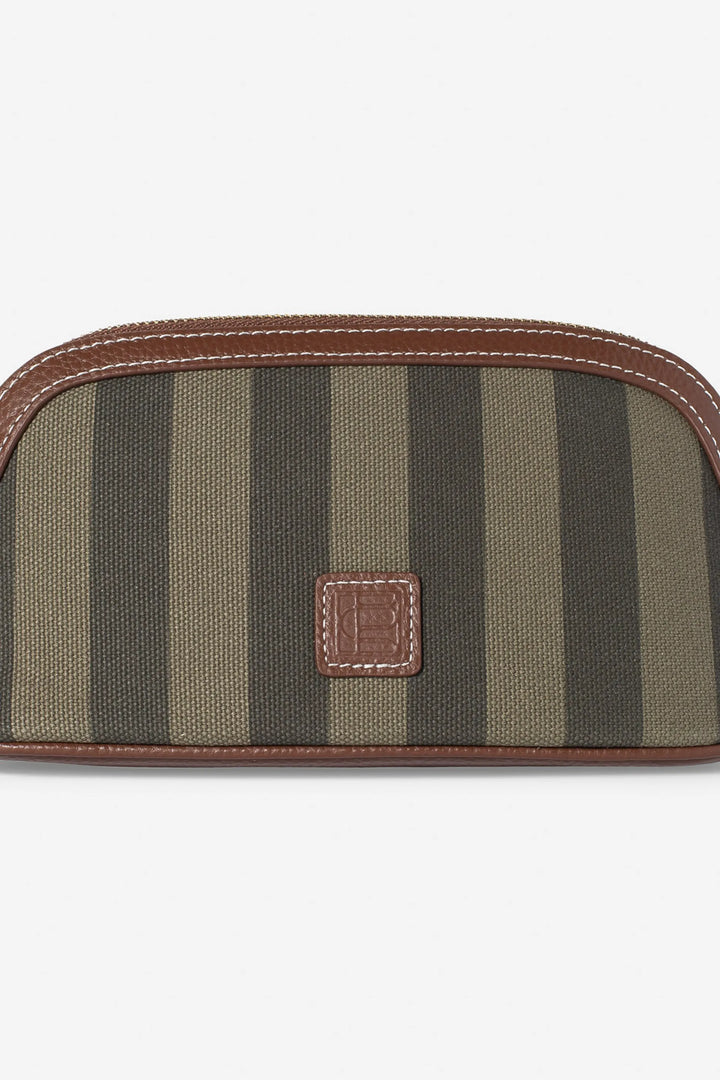 Cosmetic Pouch Small Green Stripe