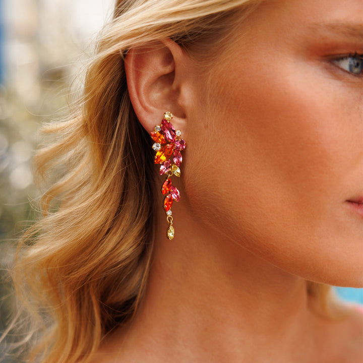 Jasmine Earrings Gold Sunset Combo