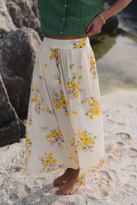 Irene HW Skirt AOP Mimosa Flower