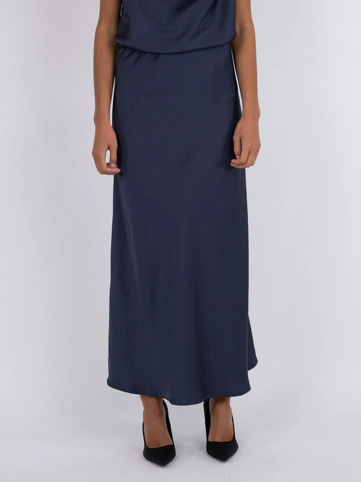 Vicky Heavy Sateen Skirt Midnight Blue