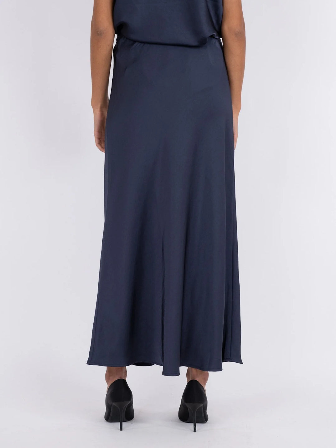 Vicky Heavy Sateen Skirt Midnight Blue