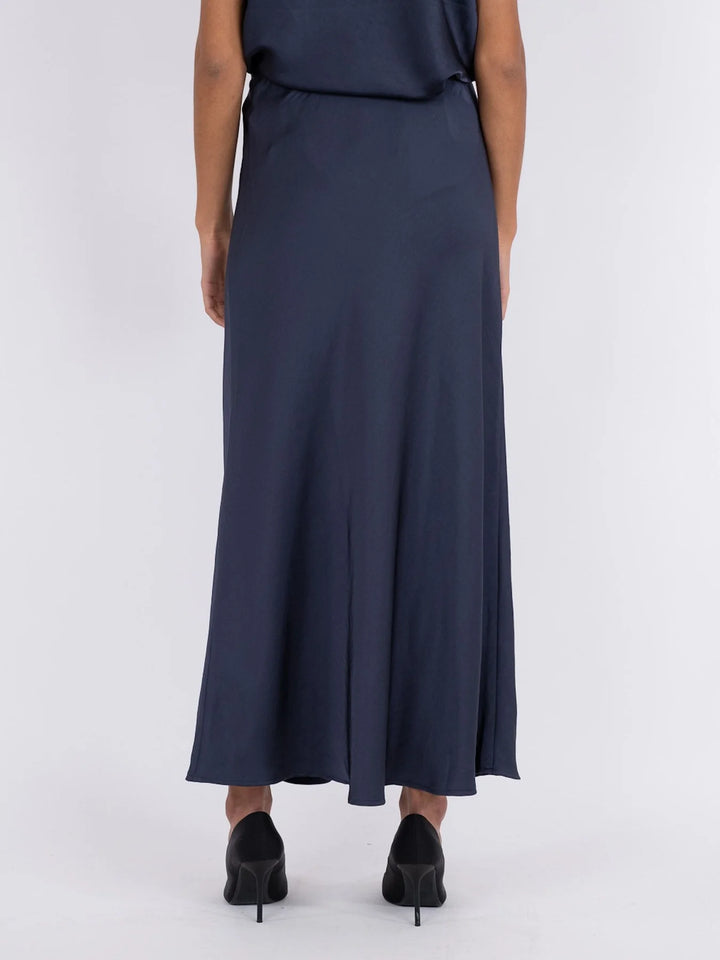 Vicky Heavy Sateen Skirt Midnight Blue