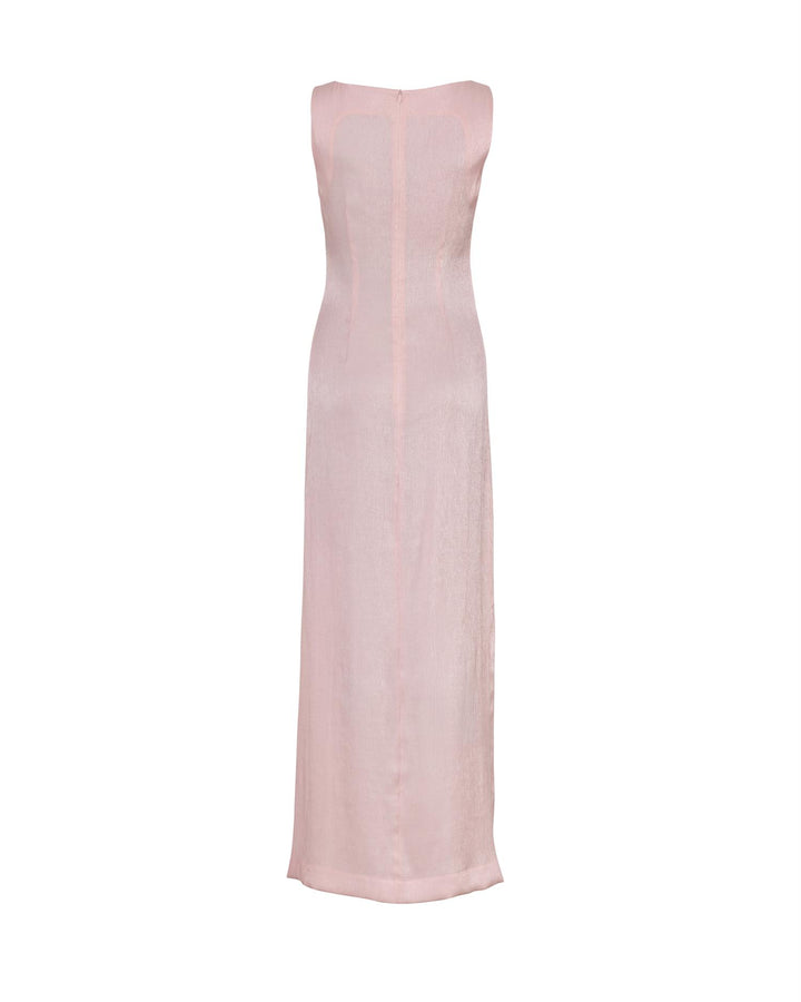 Shiny Sleeveless Dress Dusty Pink