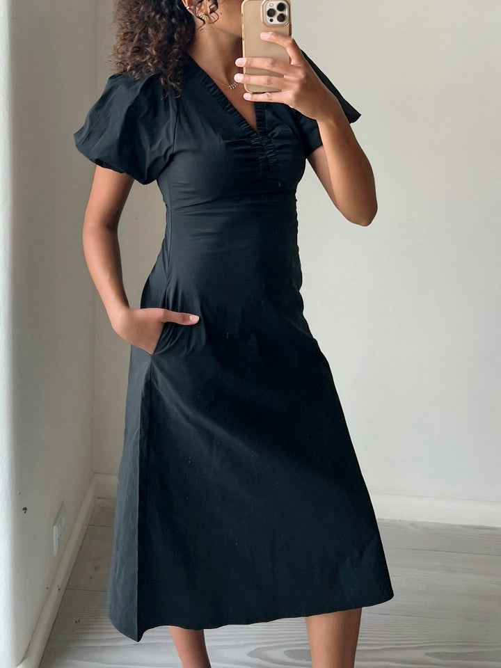 Illana Poplin Dress Black