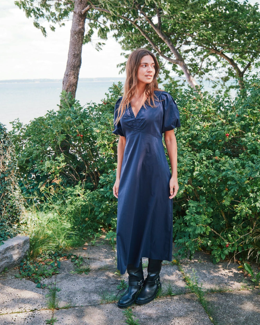 Illana Poplin Dress navy