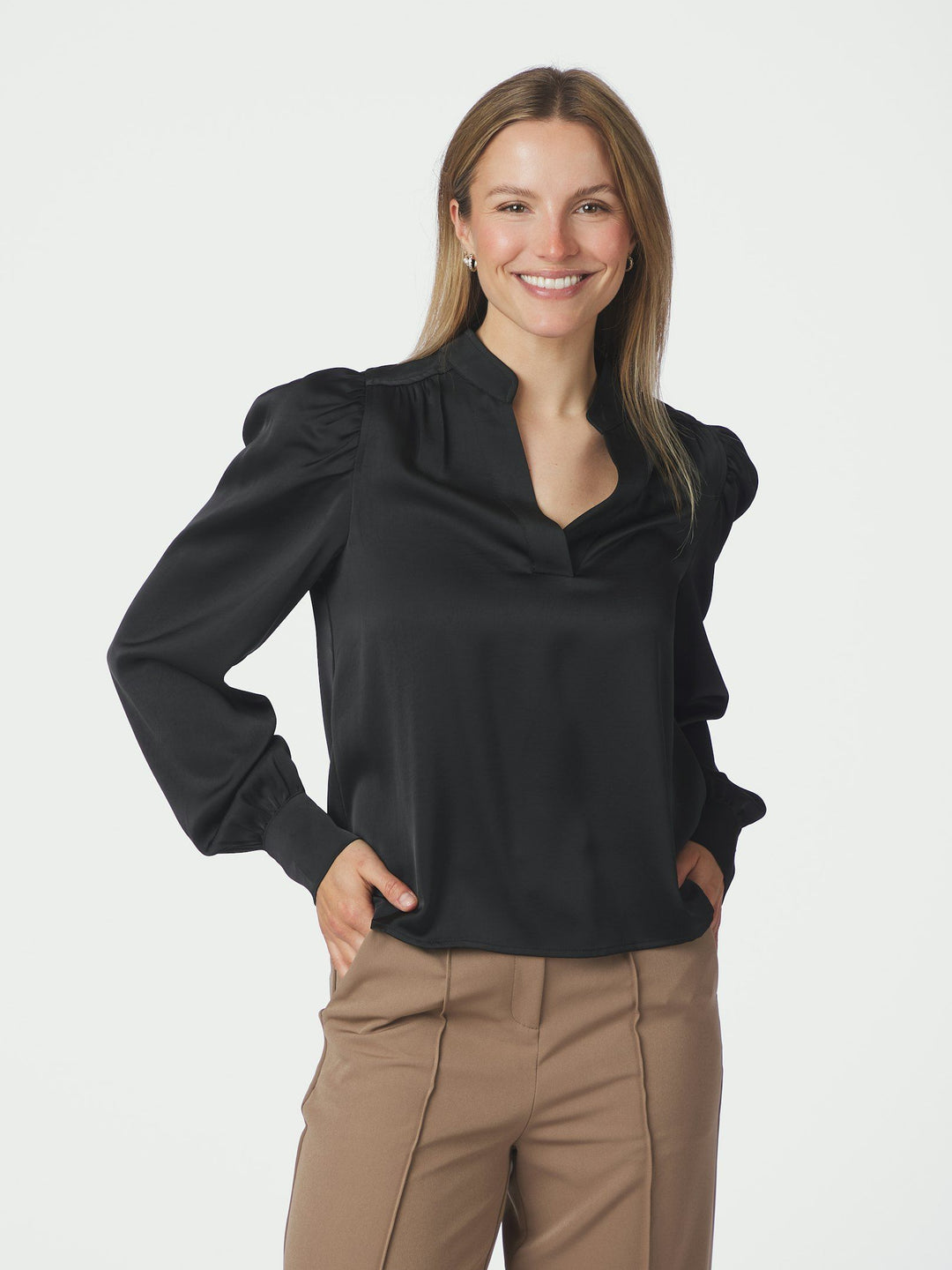 Rosslyn Heavy Sateen Blouse Black