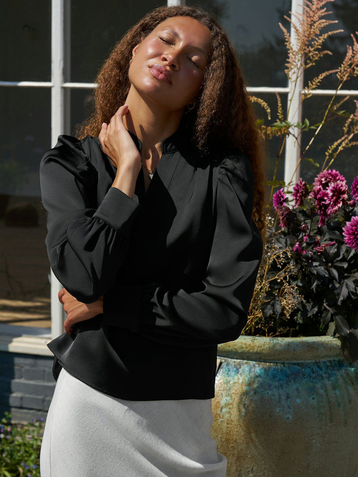 Rosslyn Heavy Sateen Blouse Black