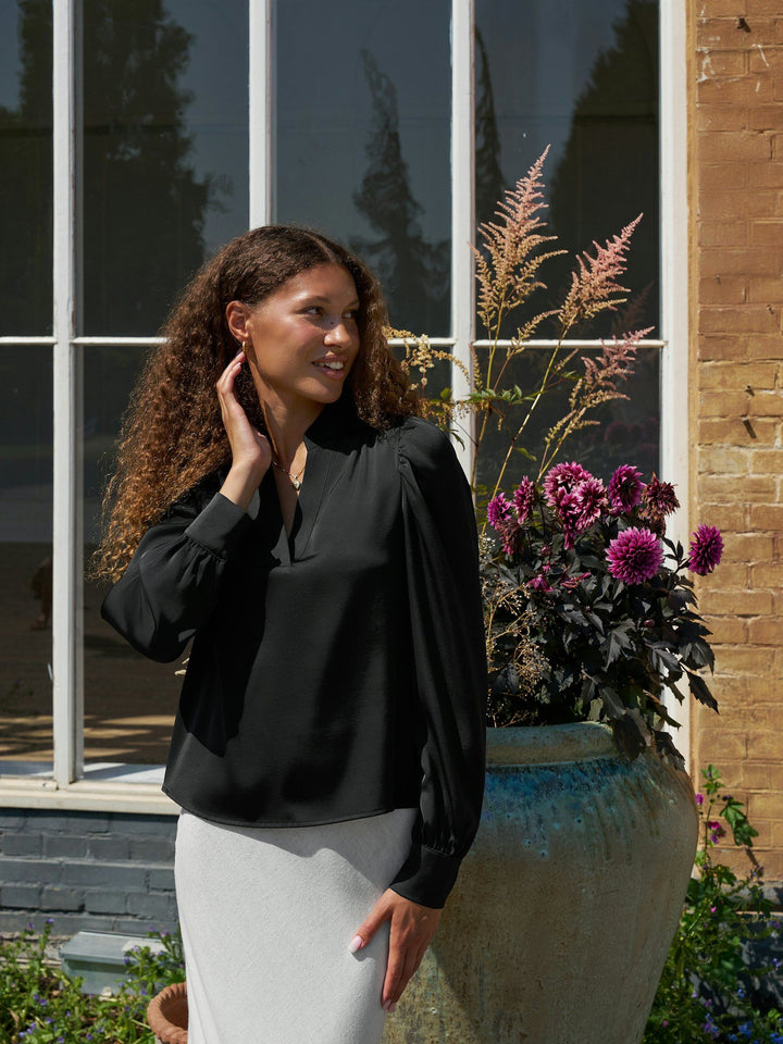 Rosslyn Heavy Sateen Blouse Black