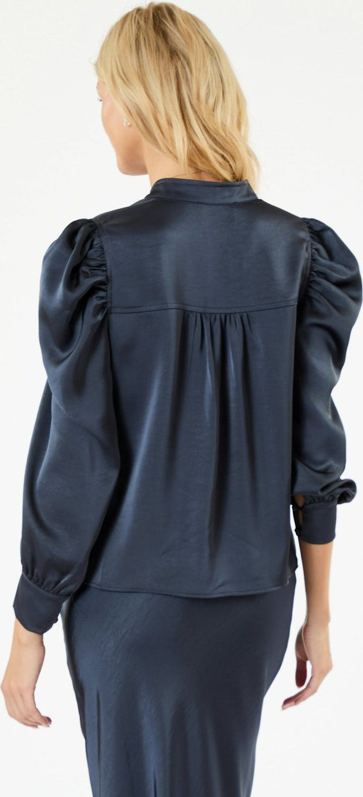 Rosslyn Heavy Sateen Blouse Midnight Blue