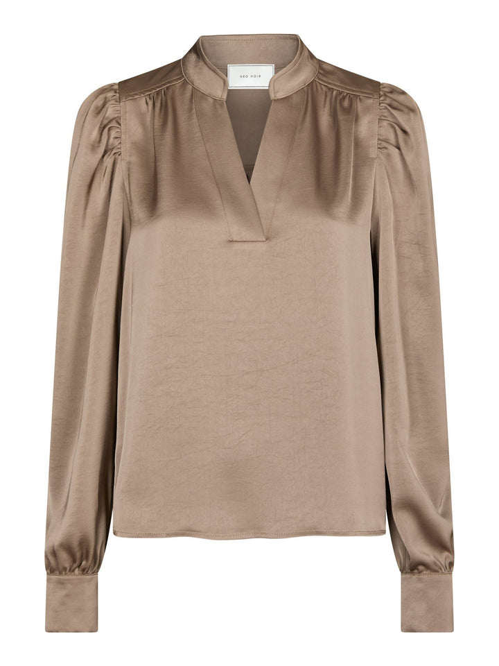 Rosslyn Heavy Sateen Blouse Dark Taupe