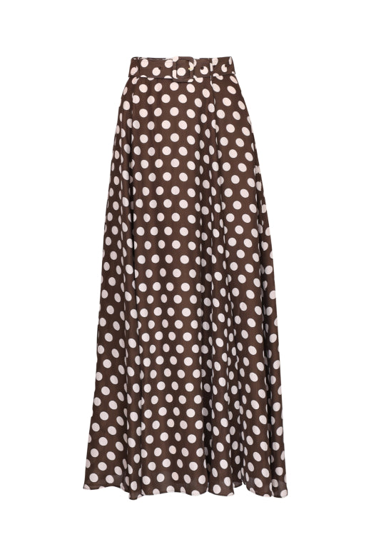 Striped Organza Maxi Skirt Dots