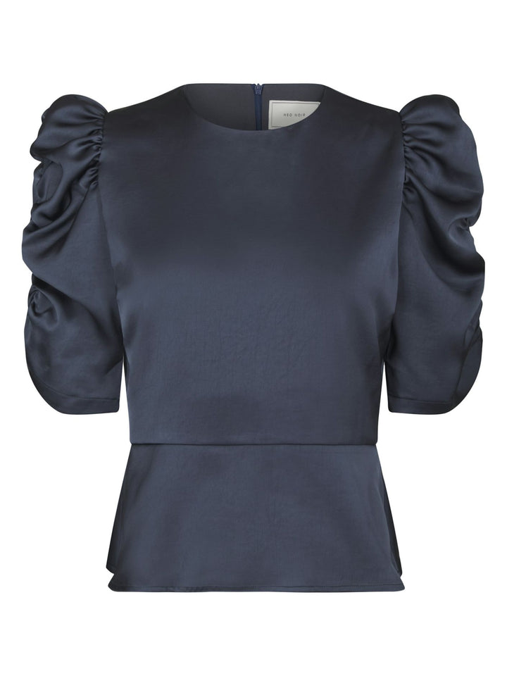Benua Heavy Sateen Blouse Midnight Blue