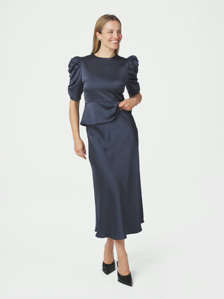 Benua Heavy Sateen Blouse Midnight Blue