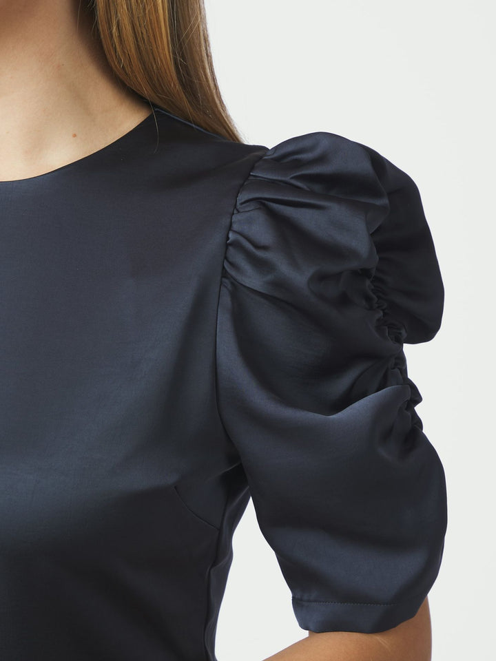 Benua Heavy Sateen Blouse Midnight Blue
