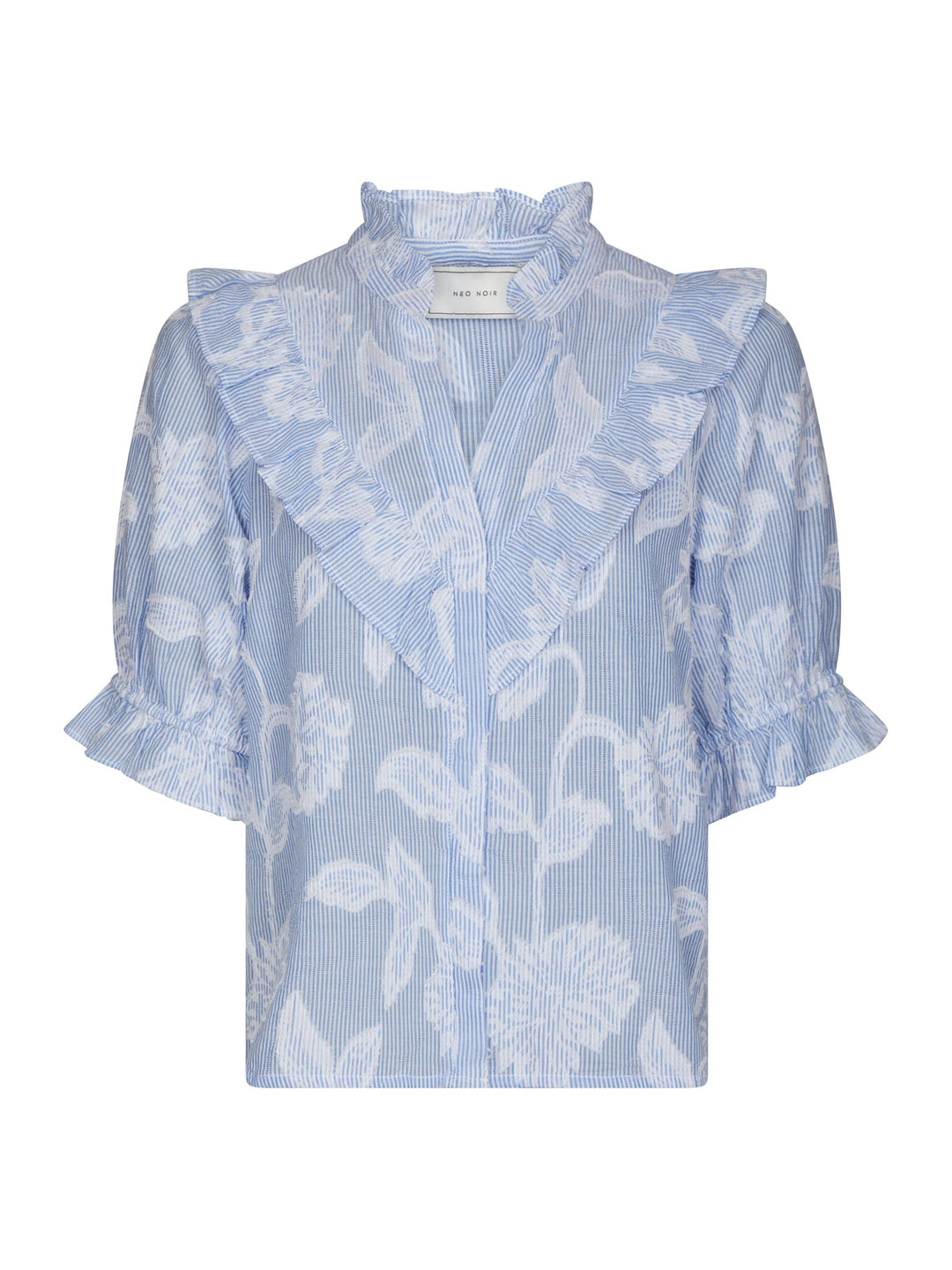 Manet Jacquard Blouse Light Blue