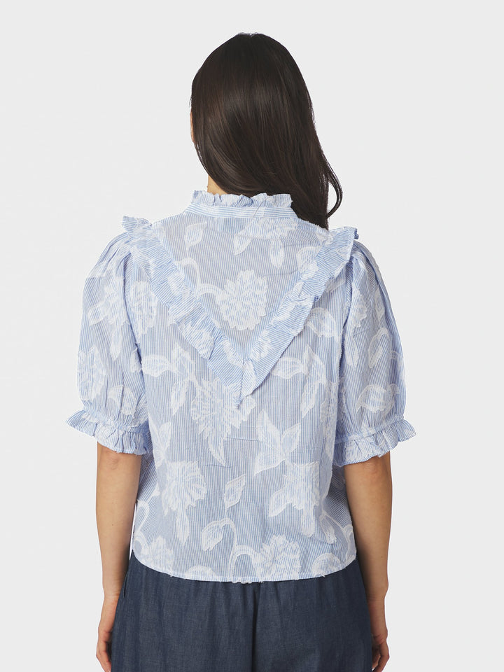 Manet Jacquard Blouse Light Blue