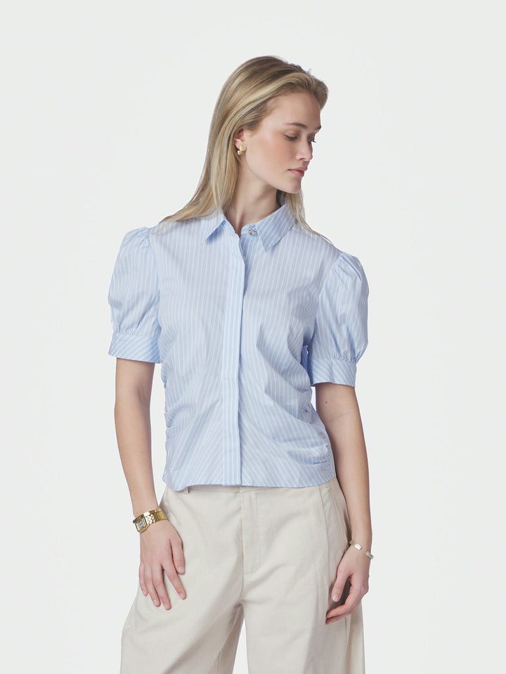 Frannie Soft Stripe Shirt Light Blue
