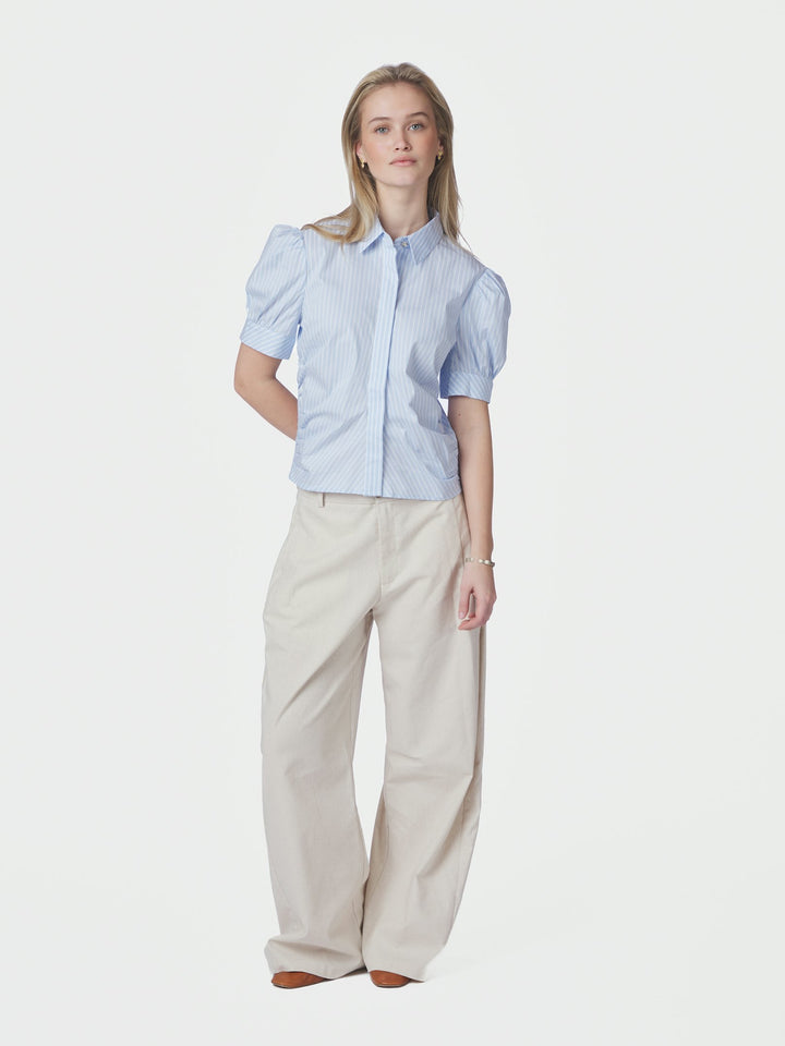 Frannie Soft Stripe Shirt Light Blue
