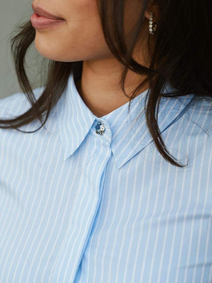 Frannie Soft Stripe Shirt Light Blue