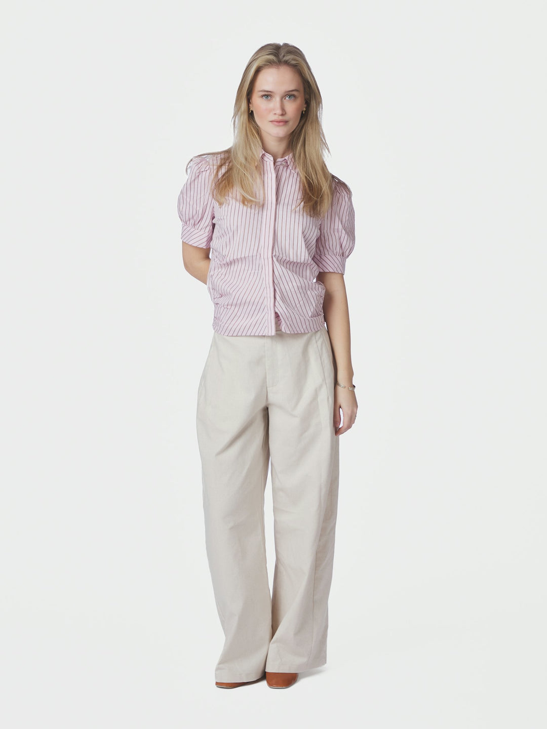 Frannie Soft Stripe Shirt Light pink