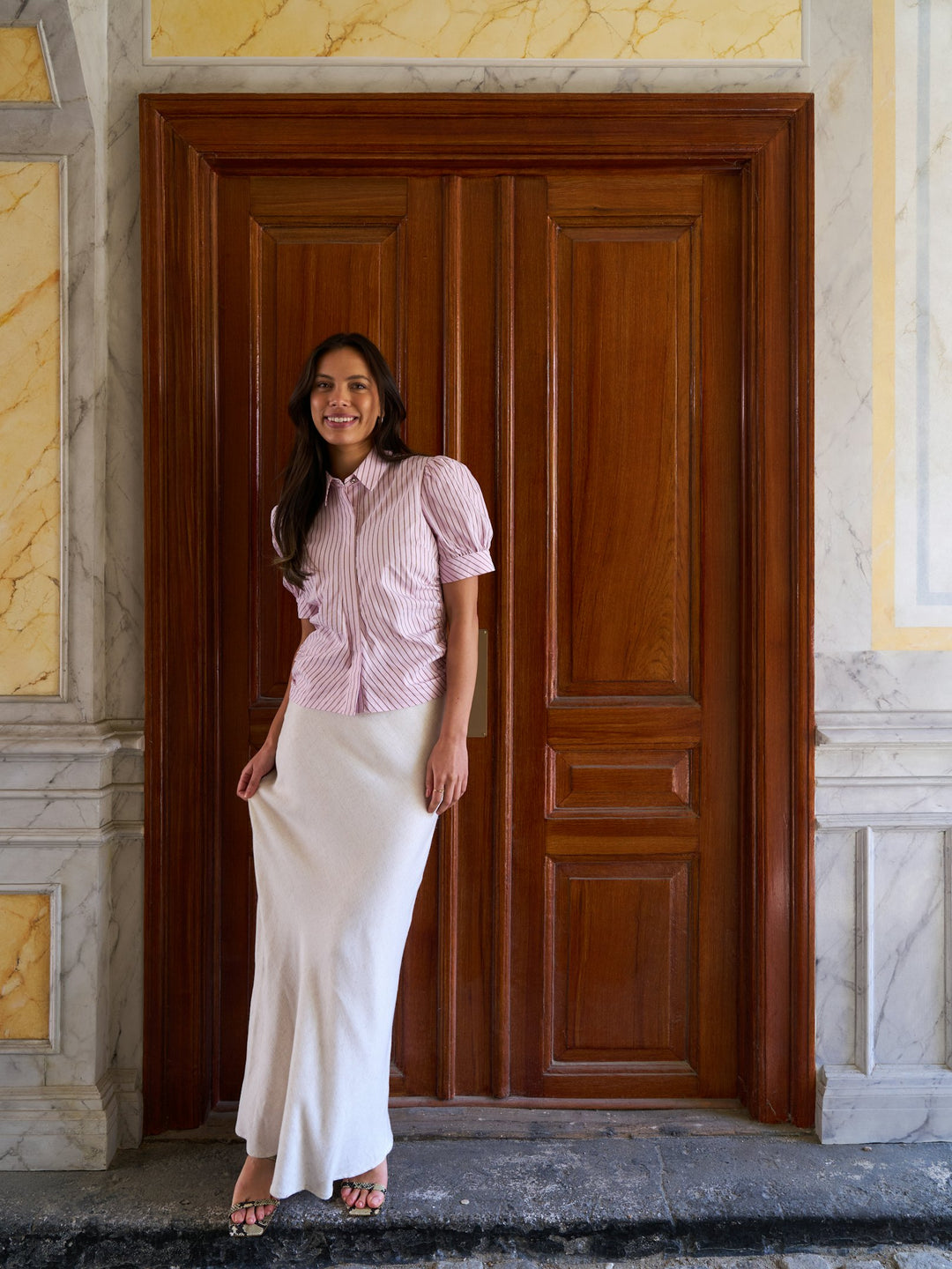 Frannie Soft Stripe Shirt Light pink