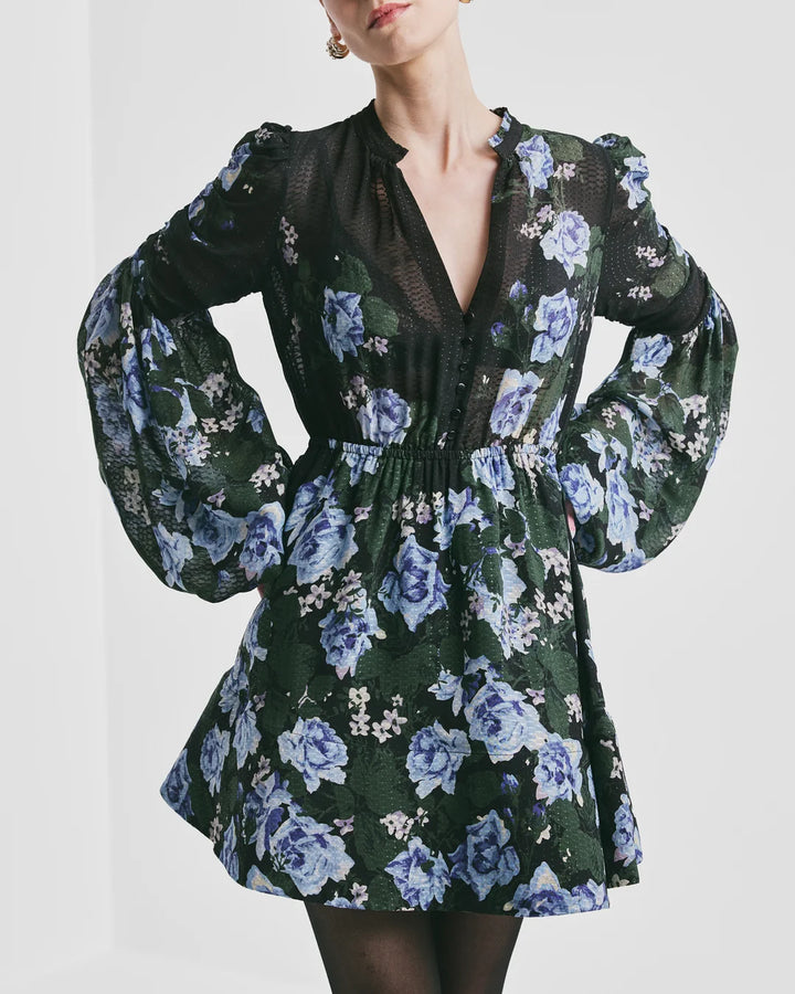 Georgette V-Neck Dress Amadora