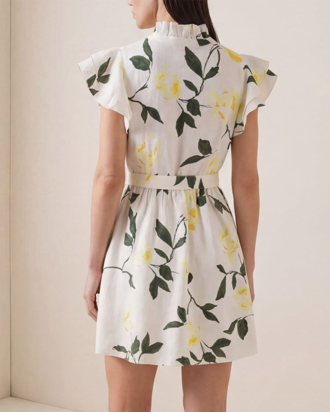 Linen Ruffle Dress Sunlight
