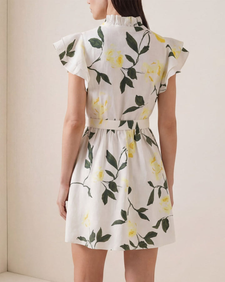 Linen Ruffle Dress Sunlight