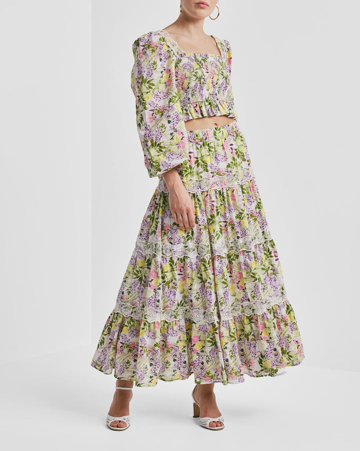 Cotton Slub Skirt Summer Lilacs