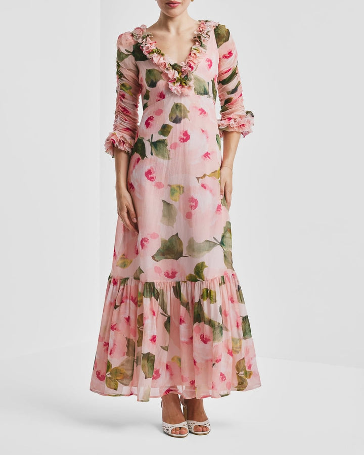 Organza Ruffle Dress Rosette