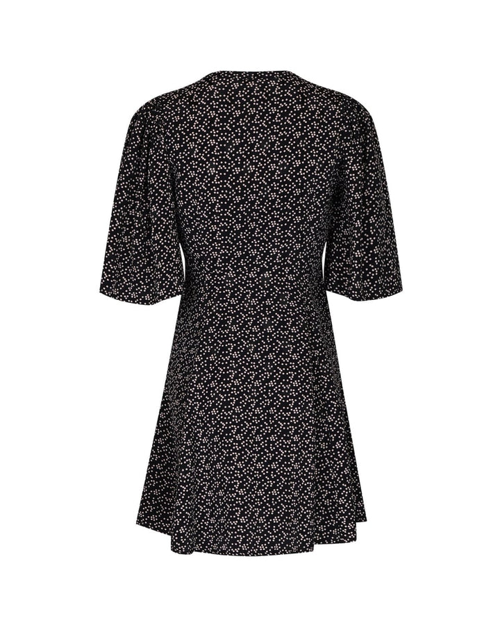 Spring V-Neck Dress Black Dots