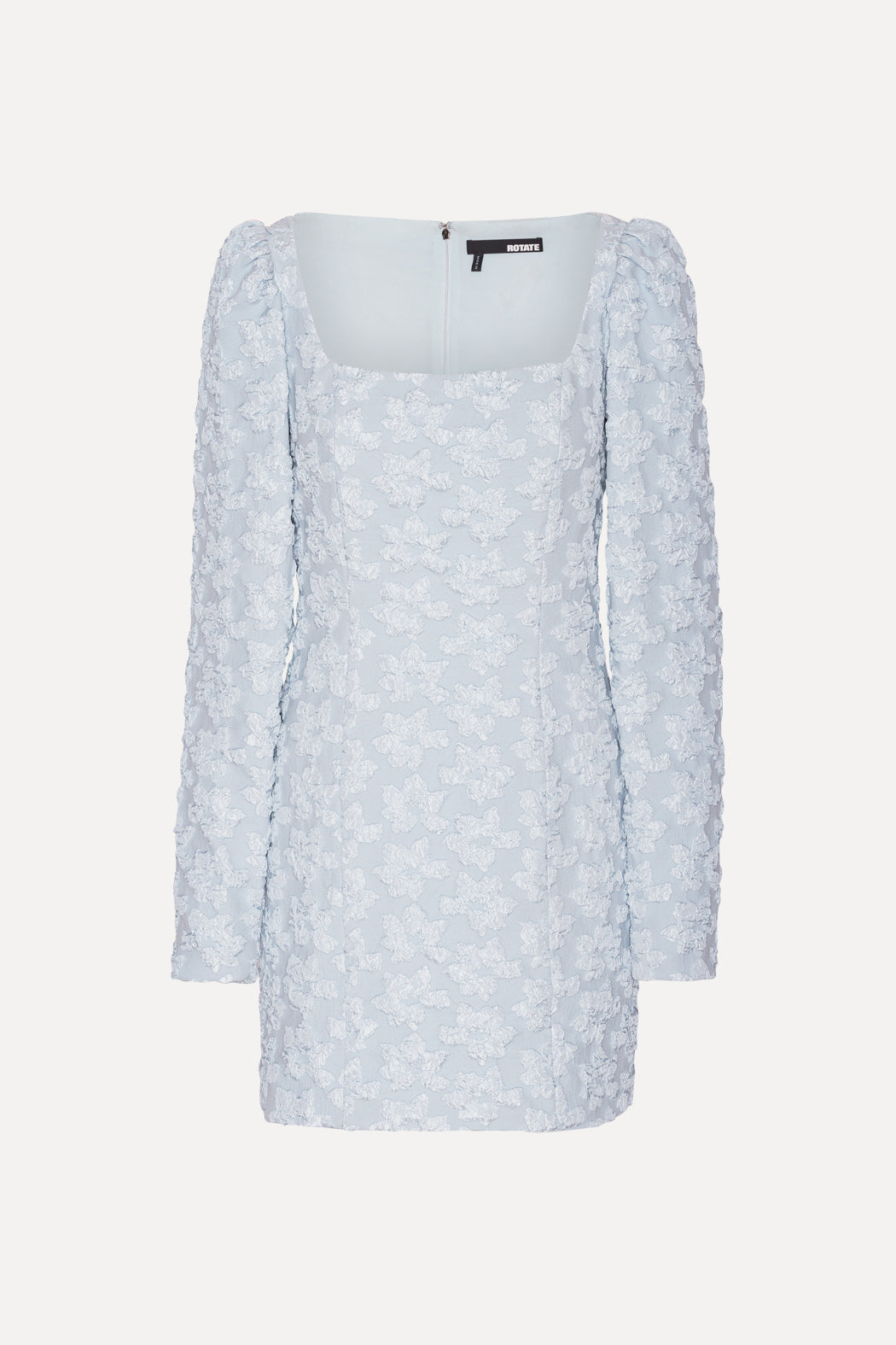 Jacquard Ls Mini Dress Illusion Blue