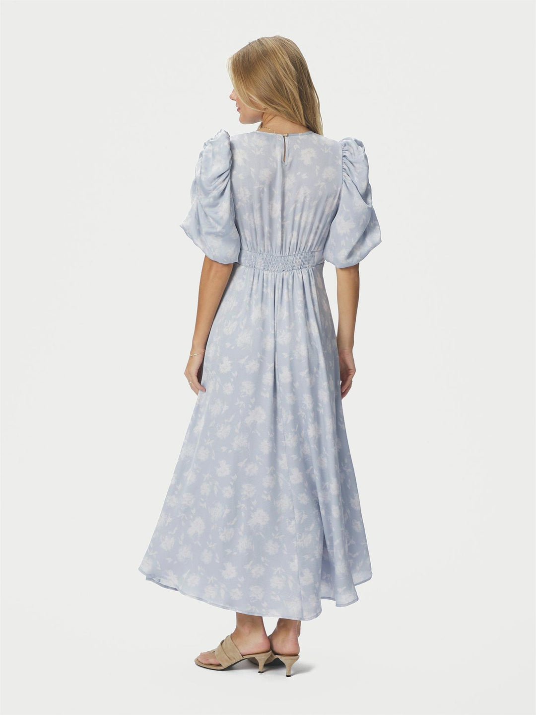 Kikka Faded Flower Dress Light Blue
