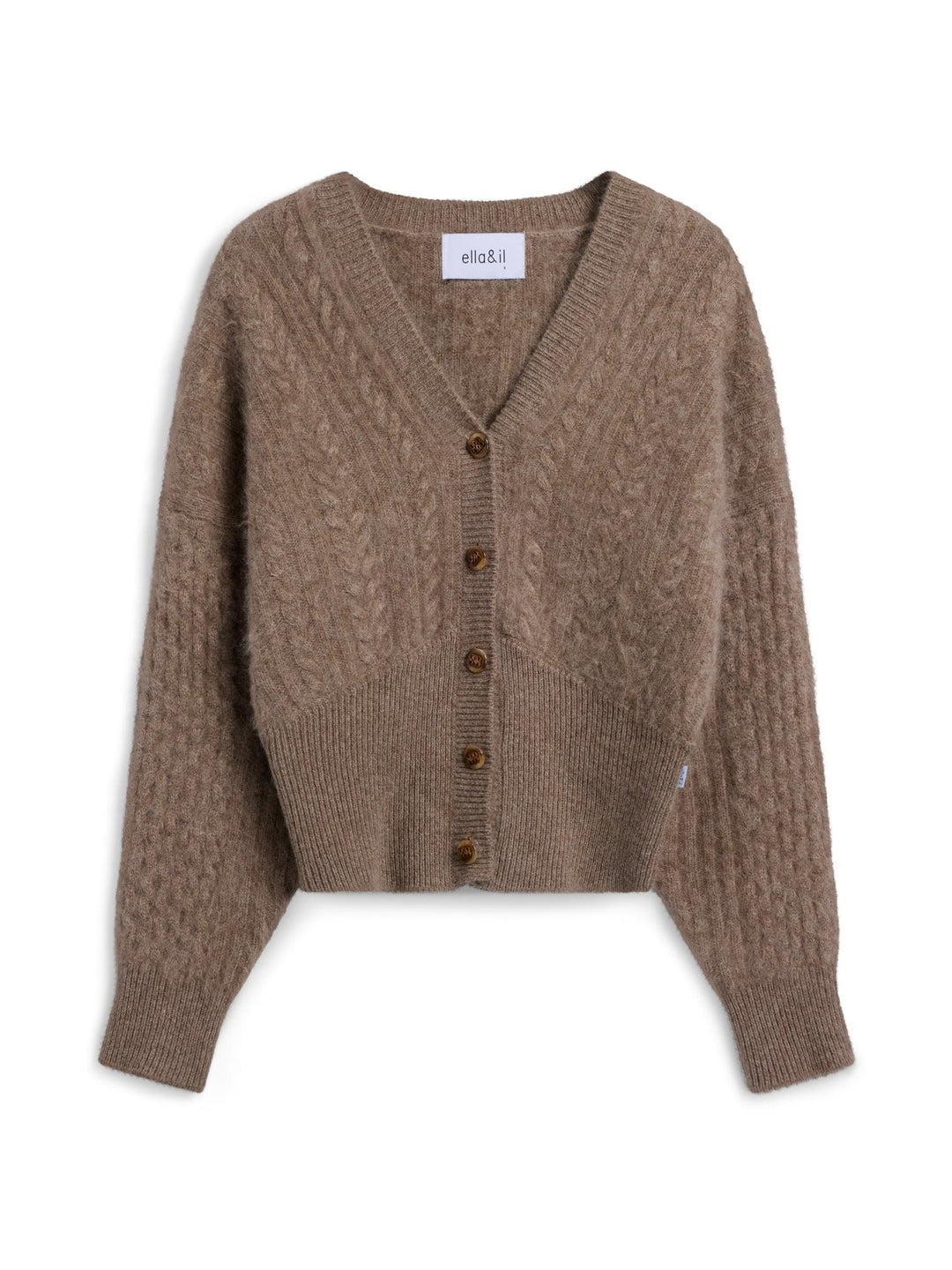 Jenna Brushed Cardigan Light Brown