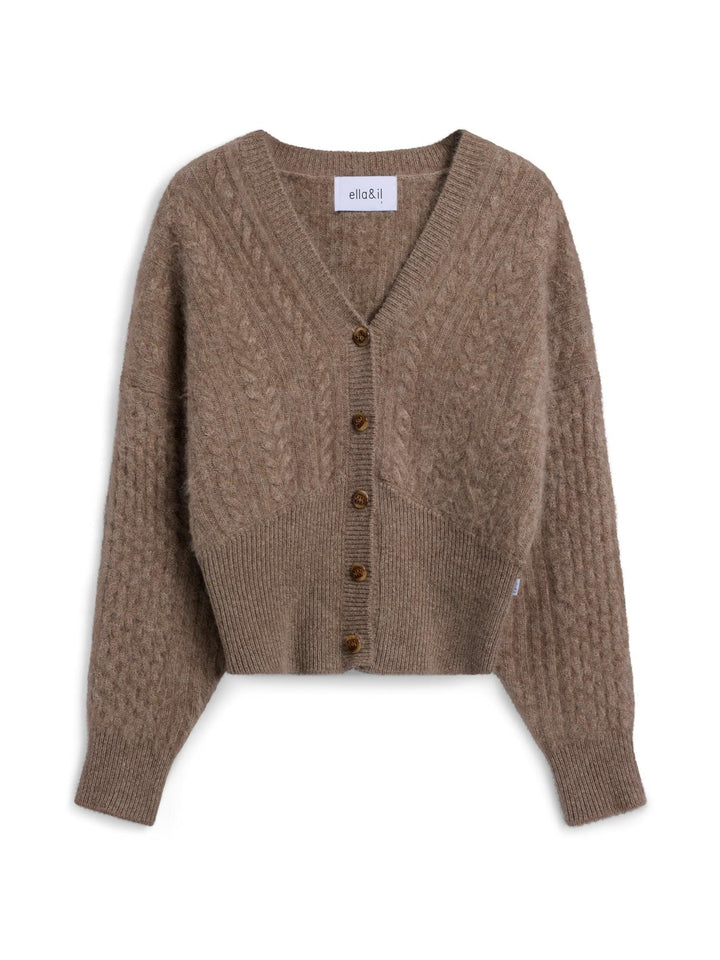 Jenna Brushed Cardigan Light Brown