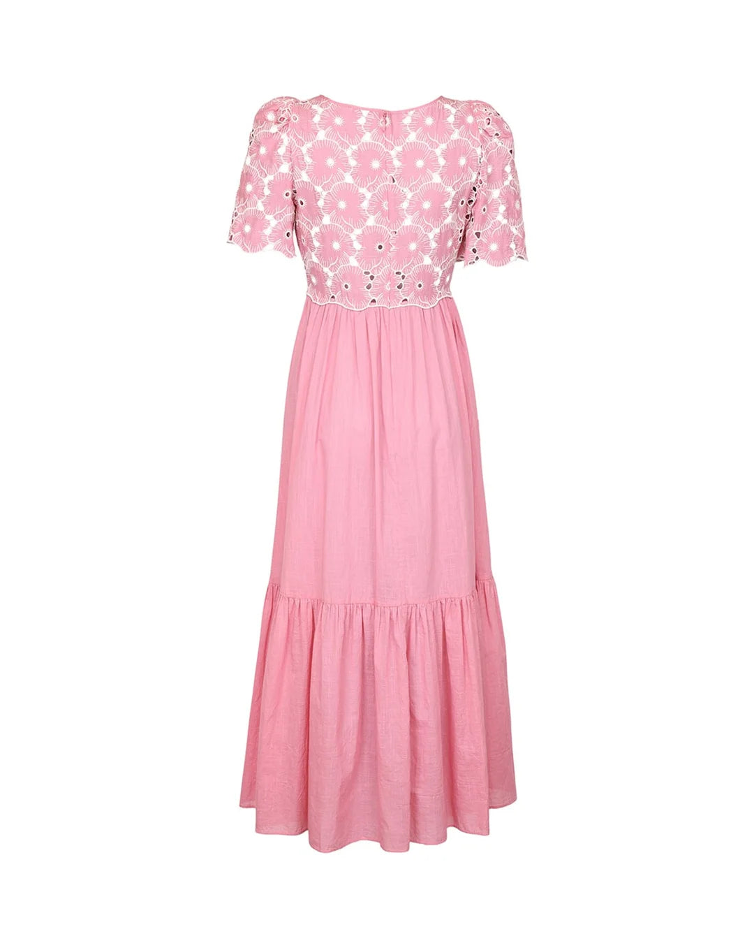 Broderie Anglaise Maxi Dress Rose Pink