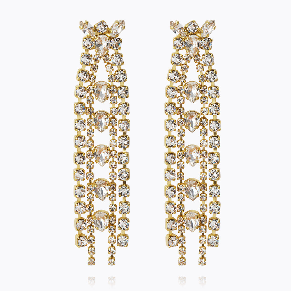Petite Penelope Earrings Gold Crystal