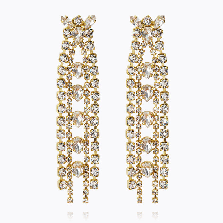 Petite Penelope Earrings Gold Crystal