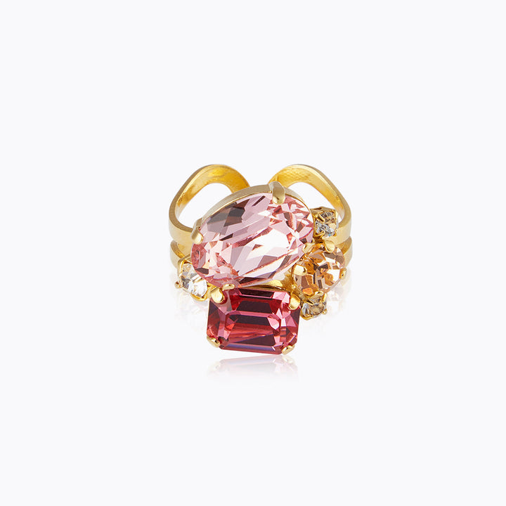 Mini Carolina Ring Gold Pink Combo