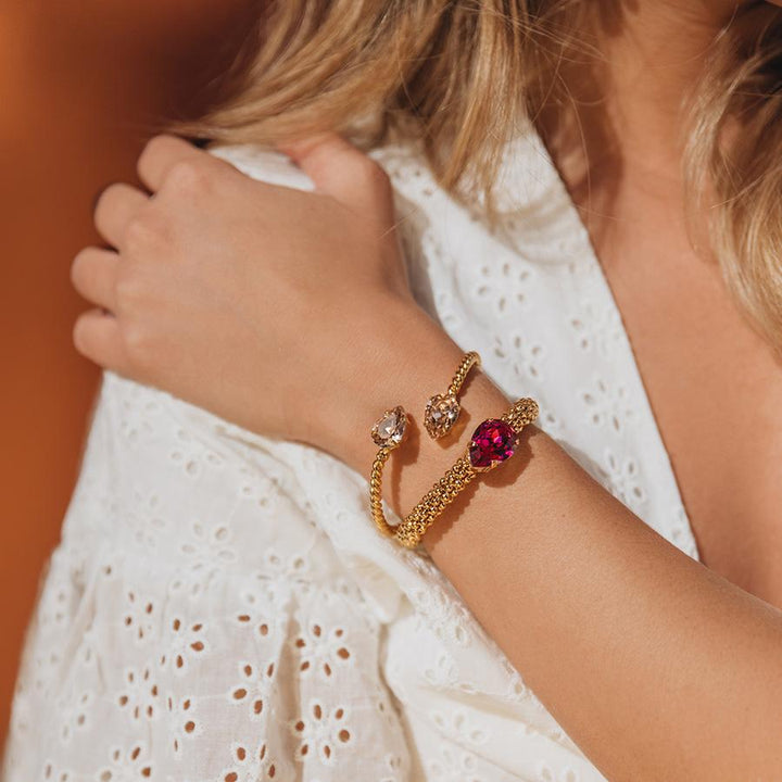 Mini Drop Bracelet Gold Vintage Rose