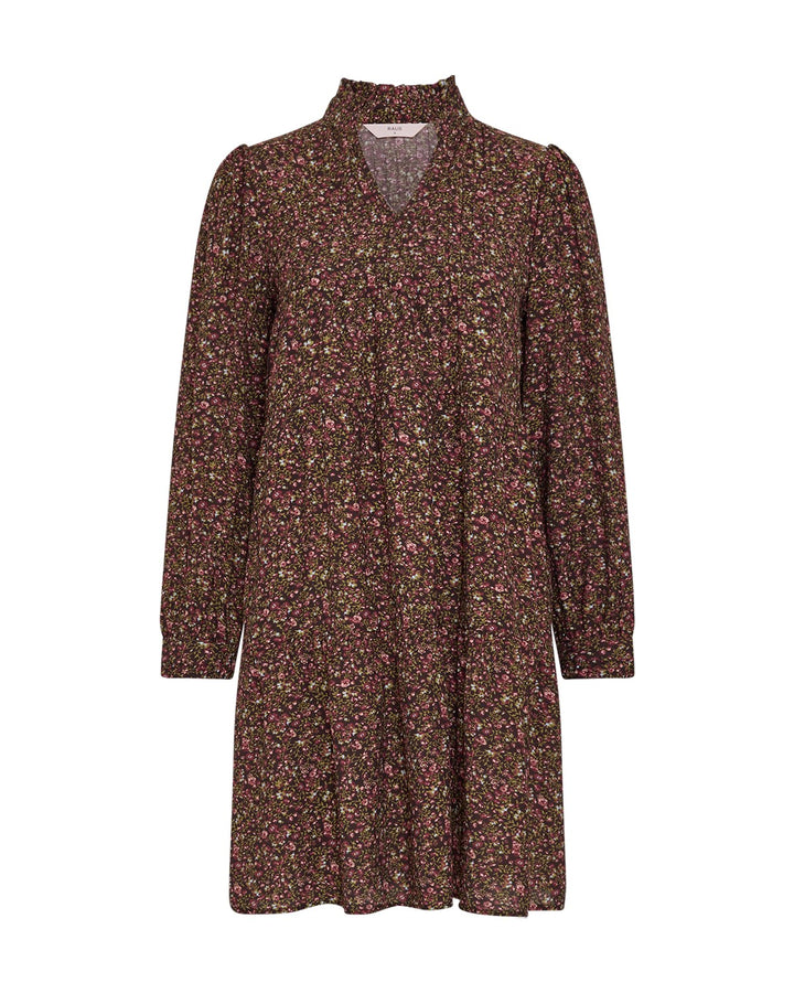 Alva Astrid Dress Black Coffee Flower