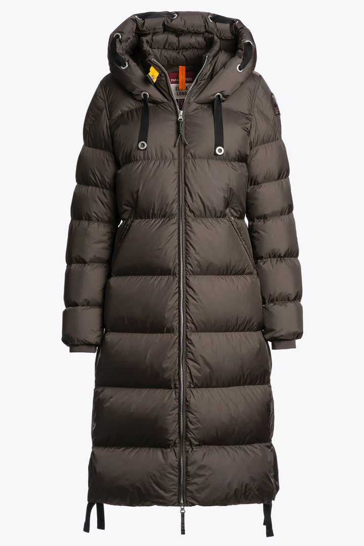 Panda Long Down Jacket Earth Brown