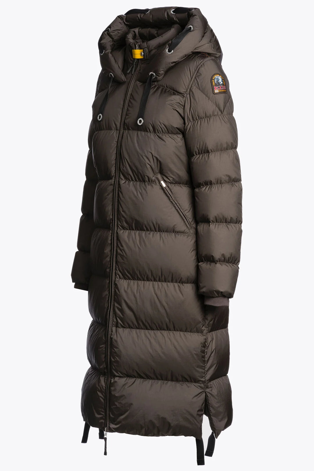 Panda Long Down Jacket Earth Brown