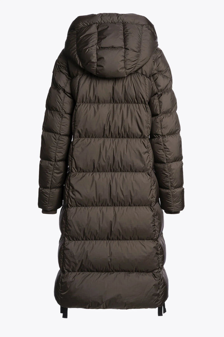Panda Long Down Jacket Earth Brown