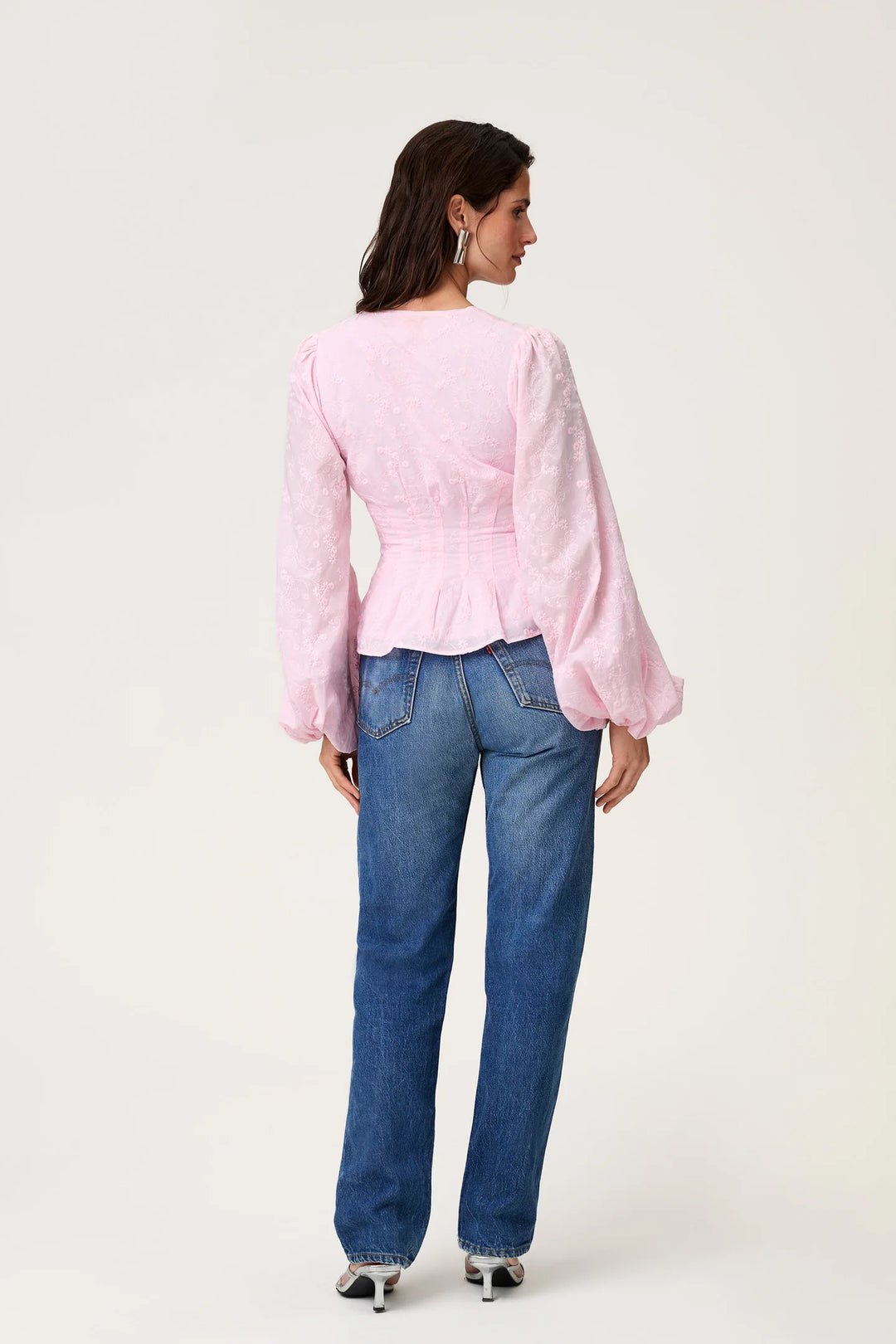 Palena Bluse Pink Embroidery