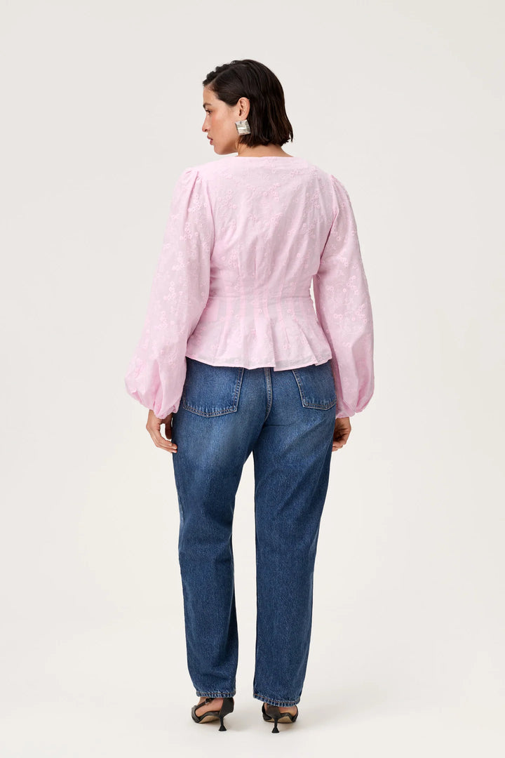 Palena Bluse Pink Embroidery