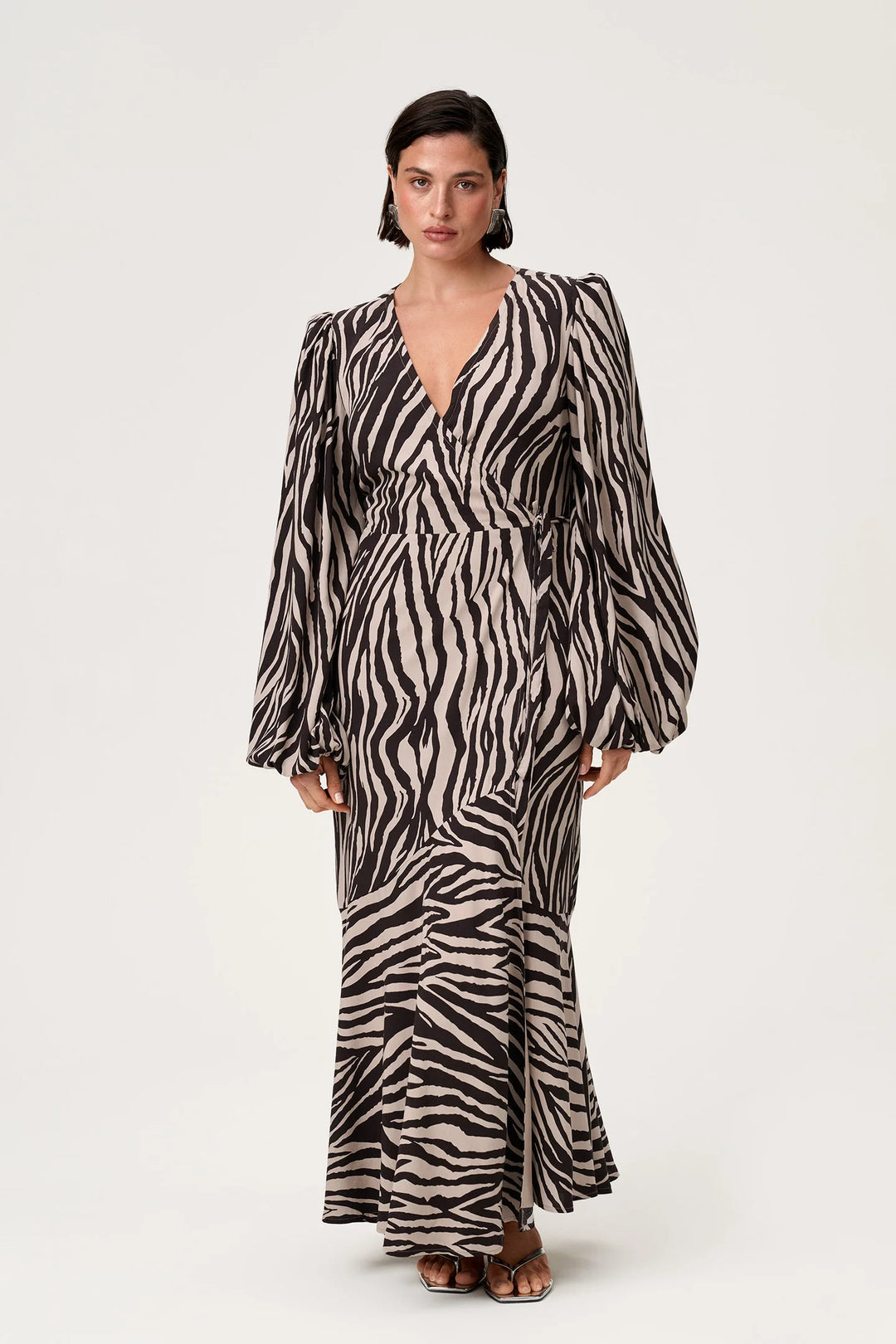 Portofino Maxi Dress Brown Zebra