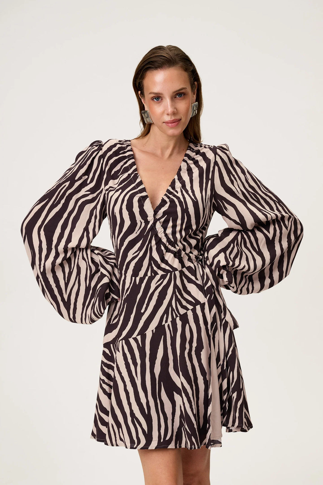 Portofino Mini Dress Brown Zebra